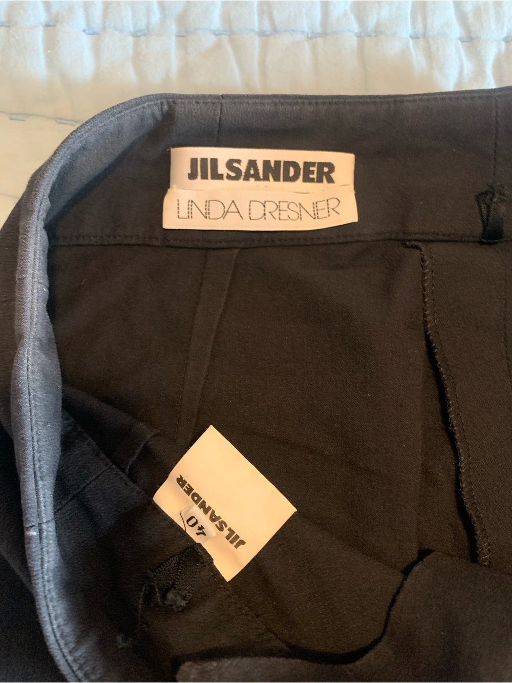 VINTAGE Jil Sander Linda Dresner Collab Tailored Straight Trousers Black 40 - Picture 6 of 8